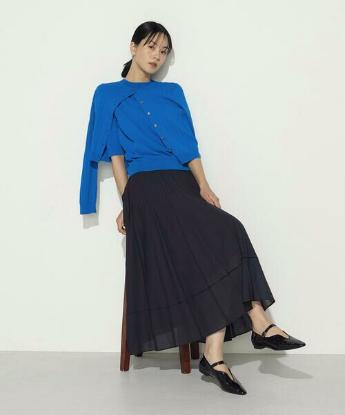 COMME CA COMFORT / コムサ・コンフォート（Lサイズ） ロング・マキシ丈スカート | 〔 TALLサイズ 〕 ドライシャンブレー プリーツスカート | 詳細15