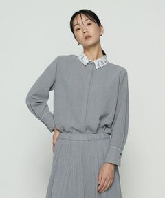 COMME CA COMFORT / コムサ・コンフォート（Lサイズ） シャツ・ブラウス | 〔 TALLサイズ 〕 ドライシャンブレー レース襟付きシャツ