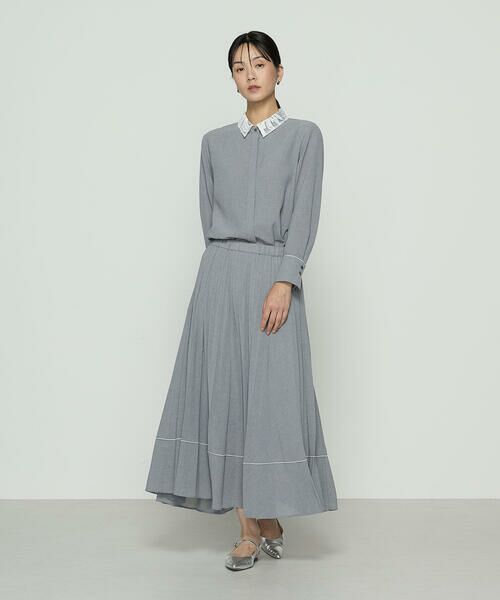 COMME CA COMFORT / コムサ・コンフォート（Lサイズ） シャツ・ブラウス | 〔 TALLサイズ 〕 ドライシャンブレー レース襟付きシャツ | 詳細1