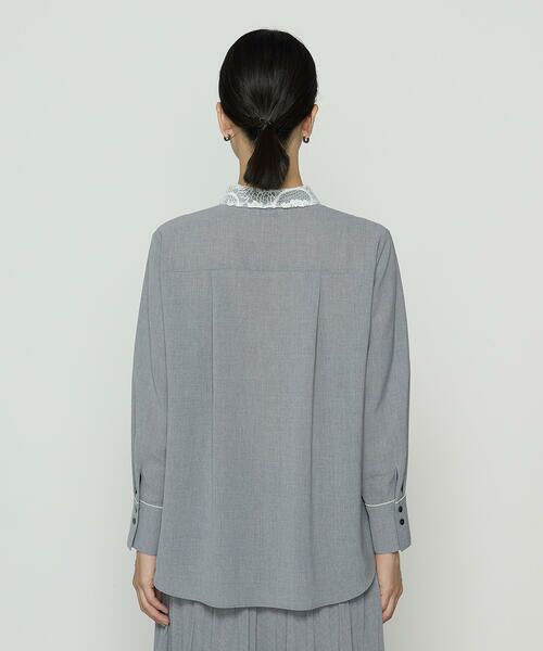 COMME CA COMFORT / コムサ・コンフォート（Lサイズ） シャツ・ブラウス | 〔 TALLサイズ 〕 ドライシャンブレー レース襟付きシャツ | 詳細7