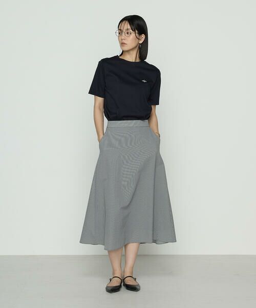 COMME CA COMFORT / コムサ・コンフォート（Lサイズ） ロング・マキシ丈スカート | 〔 TALLサイズ 〕 シアーサッカーギンガム フレアスカート | 詳細1