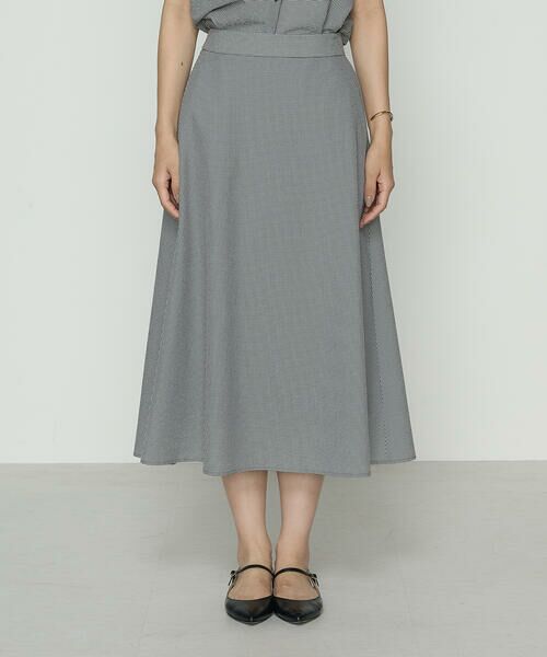 COMME CA COMFORT / コムサ・コンフォート（Lサイズ） ロング・マキシ丈スカート | 〔 TALLサイズ 〕 シアーサッカーギンガム フレアスカート | 詳細4