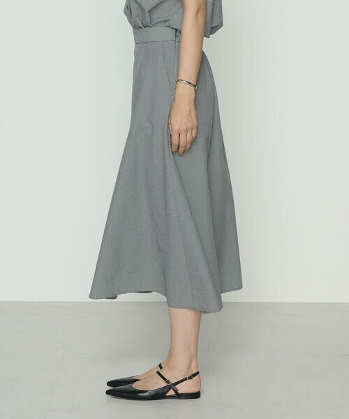 COMME CA COMFORT / コムサ・コンフォート（Lサイズ） ロング・マキシ丈スカート | 〔 TALLサイズ 〕 シアーサッカーギンガム フレアスカート | 詳細5