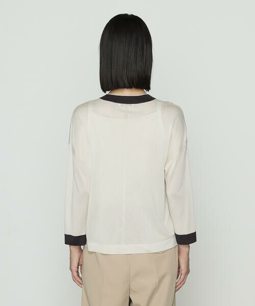 COMME CA COMFORT / コムサ・コンフォート（Lサイズ） カーディガン・ボレロ | 〔 TALLサイズ 〕 シルキー天竺ニット バイカラーカーディガン | 詳細12