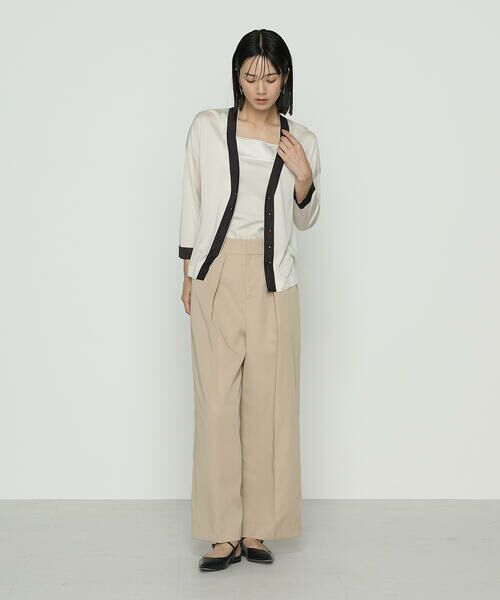 COMME CA COMFORT / コムサ・コンフォート（Lサイズ） カーディガン・ボレロ | 〔 TALLサイズ 〕 シルキー天竺ニット バイカラーカーディガン | 詳細7