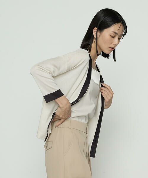 COMME CA COMFORT / コムサ・コンフォート（Lサイズ） カーディガン・ボレロ | 〔 TALLサイズ 〕 シルキー天竺ニット バイカラーカーディガン | 詳細8