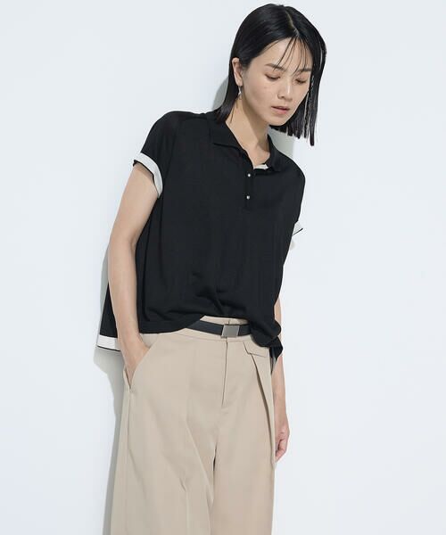 COMME CA COMFORT / コムサ・コンフォート（Lサイズ） ニット・セーター | 〔 TALLサイズ 〕 シルキー天竺ニット ポロニットプルオーバー | 詳細6