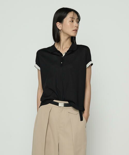 COMME CA COMFORT / コムサ・コンフォート（Lサイズ） ニット・セーター | 〔 TALLサイズ 〕 シルキー天竺ニット ポロニットプルオーバー | 詳細3