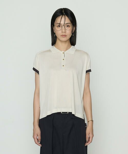 COMME CA COMFORT / コムサ・コンフォート（Lサイズ） ニット・セーター | 〔 TALLサイズ 〕 シルキー天竺ニット ポロニットプルオーバー | 詳細9