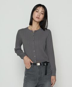 COMME CA COMFORT / コムサ・コンフォート（Lサイズ） カーディガン・ボレロ | 〔 TALLサイズ 〕 コットンダルストレッチ ケーブルカーディガン