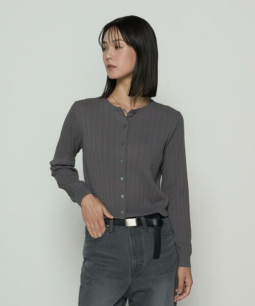 COMME CA COMFORT / コムサ・コンフォート（Lサイズ） カーディガン・ボレロ | 〔 TALLサイズ 〕 コットンダルストレッチ ケーブルカーディガン | 詳細2