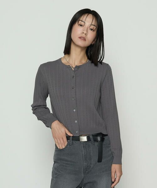 COMME CA COMFORT/コムサ・コンフォート(Lサイズ) 〔 TALLサイズ 〕 コットンダルストレッチ ケーブルカーディガン 04:グレー 15号 COMME CA COMFORT/コムサ・コンフォート(Lサイズ) 〔 TALLサイズ 〕 コットンダルストレッチ ケーブルカーディガン 04:グレー 15号