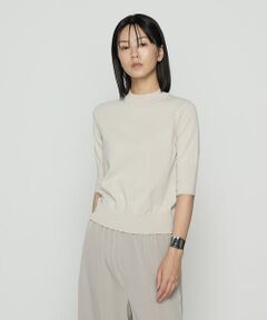 COMME CA COMFORT / コムサ・コンフォート（Lサイズ） ニット・セーター | 〔 TALLサイズ 〕 コットンダルストレッチ 半袖プルオーバー