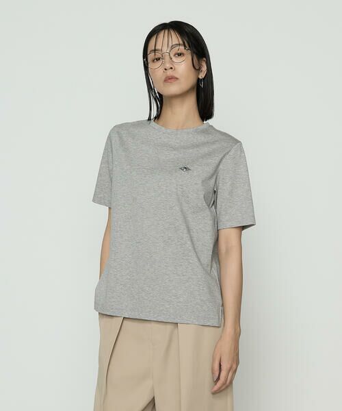 COMME CA COMFORT/コムサ・コンフォート（Lサイズ） 〔 TALLサイズ 〕 スーピマコットンポンチ ワッペンTシャツ 04:ＴＯＰグレー 15号