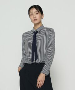 COMME CA COMFORT / コムサ・コンフォート（Lサイズ） シャツ・ブラウス | 〔 TALLサイズ 〕 デシンストライププリント ボウタイシャツ