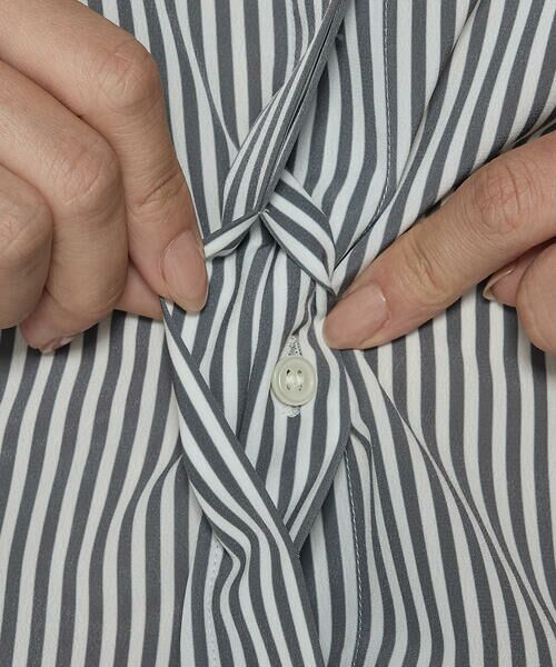 COMME CA COMFORT / コムサ・コンフォート（Lサイズ） シャツ・ブラウス | 〔 TALLサイズ 〕 デシンストライププリント ボウタイシャツ | 詳細10