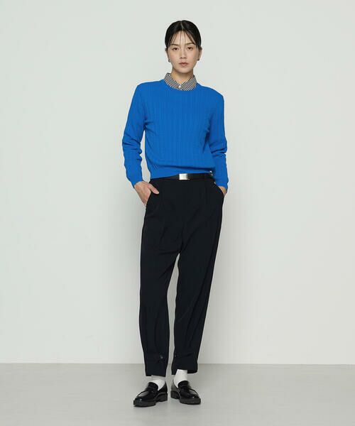 COMME CA COMFORT / コムサ・コンフォート（Lサイズ） シャツ・ブラウス | 〔 TALLサイズ 〕 デシンストライププリント ボウタイシャツ | 詳細13