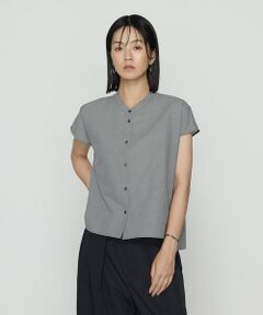 COMME CA COMFORT / コムサ・コンフォート（Lサイズ） シャツ・ブラウス | 〔 TALLサイズ 〕 シアーサッカーギンガム ボウタイブラウス