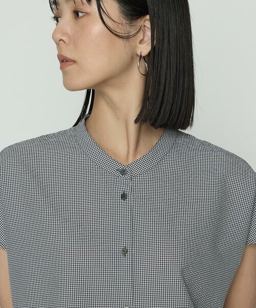 COMME CA COMFORT / コムサ・コンフォート（Lサイズ） シャツ・ブラウス | 〔 TALLサイズ 〕 シアーサッカーギンガム ボウタイブラウス | 詳細10