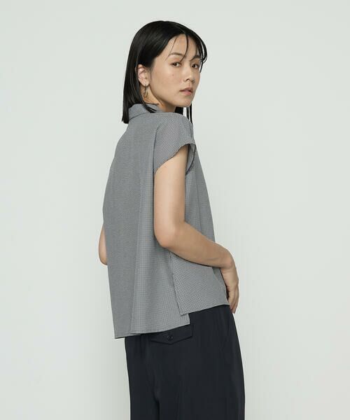 COMME CA COMFORT / コムサ・コンフォート（Lサイズ） シャツ・ブラウス | 〔 TALLサイズ 〕 シアーサッカーギンガム ボウタイブラウス | 詳細4
