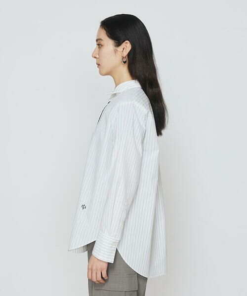 COMME CA COMFORT / コムサ・コンフォート（Lサイズ） シャツ・ブラウス | 〔 TALLサイズ 〕 ストライプタイプライター／バルキーオックスフォード クロップドシャツ | 詳細7