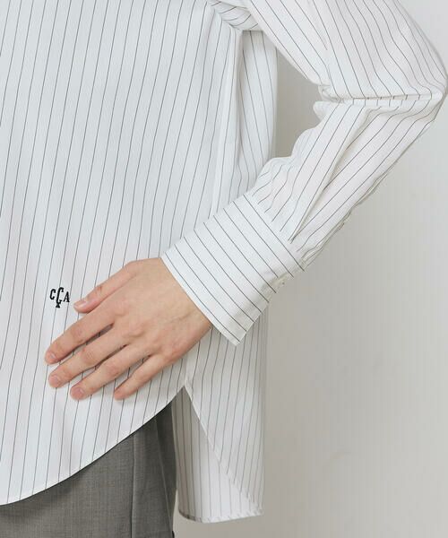 COMME CA COMFORT / コムサ・コンフォート（Lサイズ） シャツ・ブラウス | 〔 TALLサイズ 〕 ストライプタイプライター／バルキーオックスフォード クロップドシャツ | 詳細10