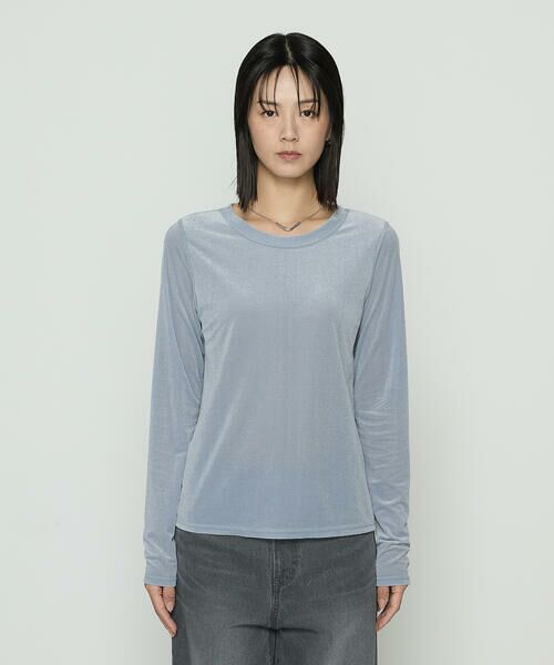 COMME CA COMFORT / コムサ・コンフォート（Lサイズ） カットソー | 〔 TALLサイズ 〕 シアーベロア ラウンドネックプルオーバー | 詳細10