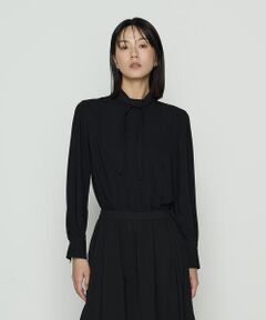 COMME CA COMFORT / コムサ・コンフォート（Lサイズ） シャツ・ブラウス | 〔 TALLサイズ 〕 マットサテン タイ付 ハイネックブラウス