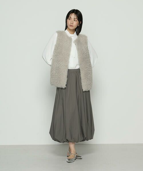 COMME CA COMFORT / コムサ・コンフォート（Lサイズ） シャツ・ブラウス | 〔 TALLサイズ 〕 マットサテン タイ付 ハイネックブラウス | 詳細1