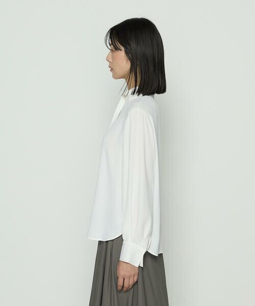 COMME CA COMFORT / コムサ・コンフォート（Lサイズ） シャツ・ブラウス | 〔 TALLサイズ 〕 マットサテン タイ付 ハイネックブラウス | 詳細4
