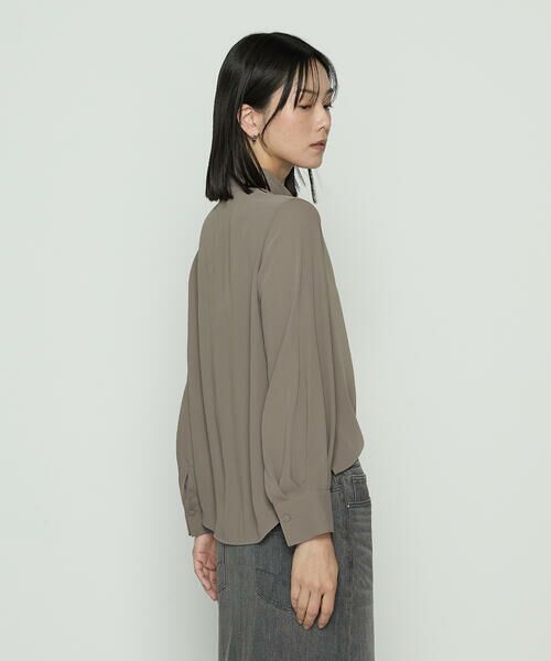 COMME CA COMFORT / コムサ・コンフォート（Lサイズ） シャツ・ブラウス | 〔 TALLサイズ 〕 マットサテン タイ付 ハイネックブラウス | 詳細17