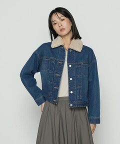 COMME CA COMFORT / コムサ・コンフォート（Lサイズ） Gジャン・デニムジャケット | 〔 TALLサイズ 〕10.5オンス空紡デニム フェイクファー襟付きデニムジャケット