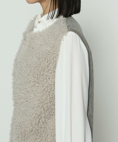 COMME CA COMFORT / コムサ・コンフォート（Lサイズ） ベスト | 〔 TALLサイズ 〕 シープボア調フェイクファージレ | 詳細7