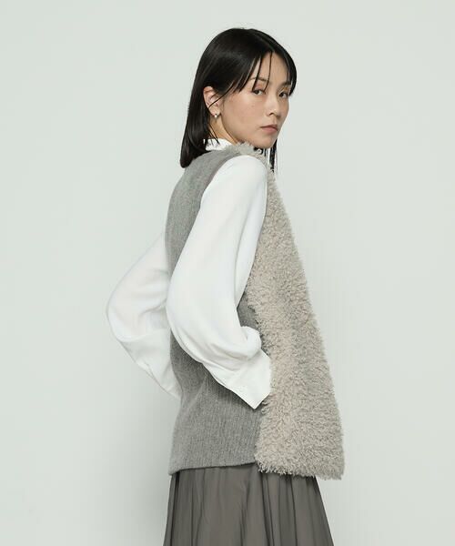 COMME CA COMFORT / コムサ・コンフォート（Lサイズ） ベスト | 〔 TALLサイズ 〕 シープボア調フェイクファージレ | 詳細2