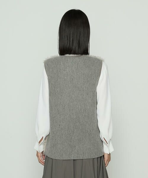 COMME CA COMFORT / コムサ・コンフォート（Lサイズ） ベスト | 〔 TALLサイズ 〕 シープボア調フェイクファージレ | 詳細5