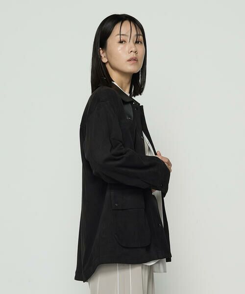 COMME CA COMFORT / コムサ・コンフォート（Lサイズ） その他アウター | 〔 TALLサイズ 〕 ストレッチスエード調 ブルゾン（05:ブラック）