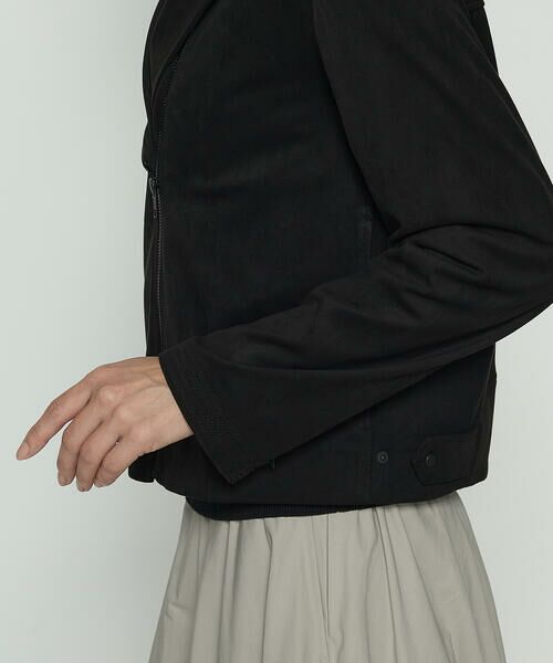 COMME CA COMFORT / コムサ・コンフォート（Lサイズ） レザーブルゾン・ジャケット | 〔 TALLサイズ 〕 ストレッチスエード調 ライダースジャケット | 詳細7