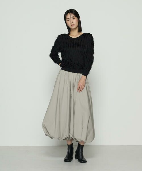 COMME CA COMFORT / コムサ・コンフォート（Lサイズ） ニット・セーター | 〔 TALLサイズ 〕 フリンジジャカード Vネックニット | 詳細1