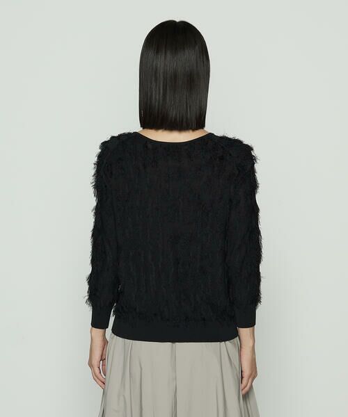 COMME CA COMFORT / コムサ・コンフォート（Lサイズ） ニット・セーター | 〔 TALLサイズ 〕 フリンジジャカード Vネックニット | 詳細6