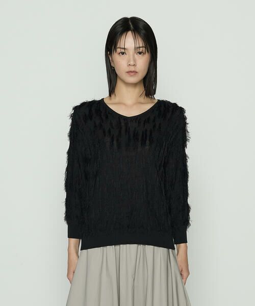 COMME CA COMFORT / コムサ・コンフォート（Lサイズ） ニット・セーター | 〔 TALLサイズ 〕 フリンジジャカード Vネックニット | 詳細4