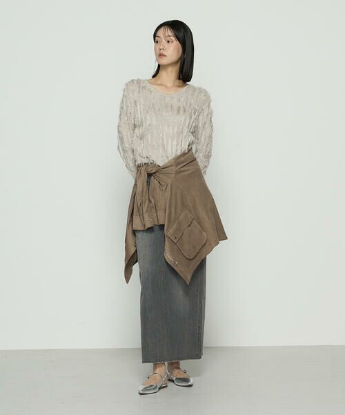 COMME CA COMFORT / コムサ・コンフォート（Lサイズ） ニット・セーター | 〔 TALLサイズ 〕 フリンジジャカード Vネックニット | 詳細11