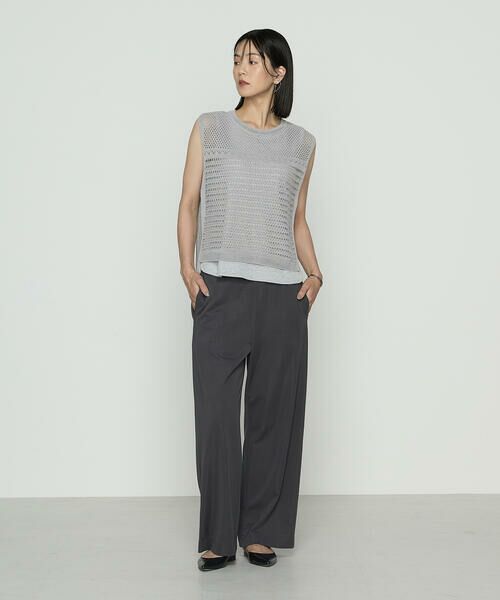 COMME CA COMFORT / コムサ・コンフォート(Lサイズ) その他パンツ | 〔 +サイズ 〕 ハイテンションポンチ ワイドパンツ | 詳細4