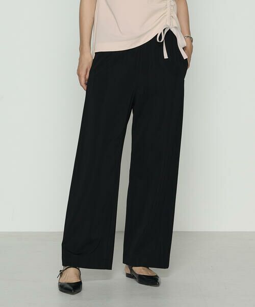 COMME CA COMFORT / コムサ・コンフォート(Lサイズ) その他パンツ | 〔 +サイズ 〕 ハイテンションポンチ ワイドパンツ(05:ブラック)