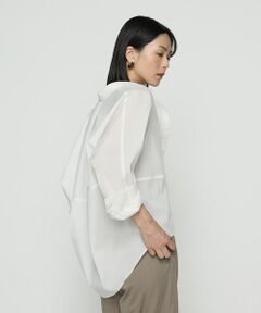 COMME CA COMFORT / コムサ・コンフォート（Lサイズ） シャツ・ブラウス | 〔 +サイズ 〕 ドライオーガンジー ステッチワークドルマンシャツ