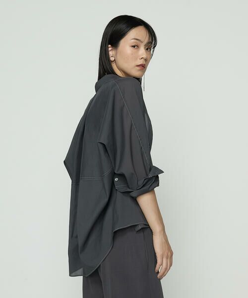 COMME CA COMFORT / コムサ・コンフォート（Lサイズ） シャツ・ブラウス | 〔 +サイズ 〕 ドライオーガンジー ステッチワークドルマンシャツ | 詳細13