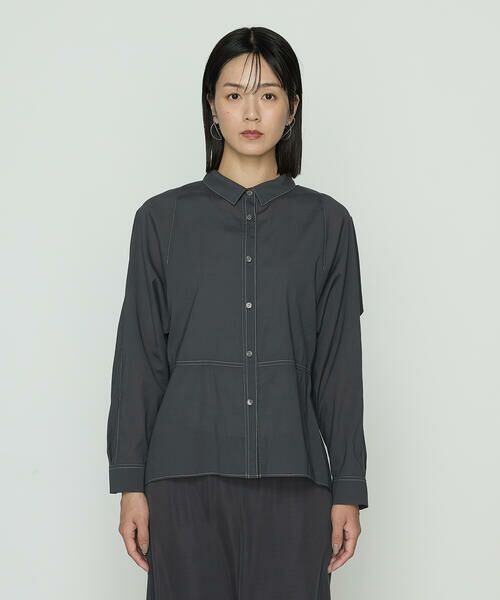 COMME CA COMFORT / コムサ・コンフォート（Lサイズ） シャツ・ブラウス | 〔 +サイズ 〕 ドライオーガンジー ステッチワークドルマンシャツ | 詳細14