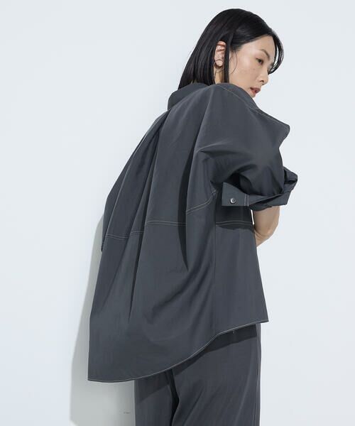 COMME CA COMFORT / コムサ・コンフォート（Lサイズ） シャツ・ブラウス | 〔 +サイズ 〕 ドライオーガンジー ステッチワークドルマンシャツ | 詳細23