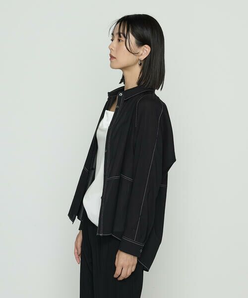 COMME CA COMFORT / コムサ・コンフォート（Lサイズ） シャツ・ブラウス | 〔 +サイズ 〕 ドライオーガンジー ステッチワークドルマンシャツ | 詳細28
