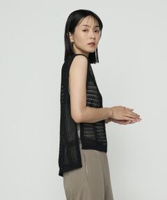 COMME CA COMFORT / コムサ・コンフォート（Lサイズ） ニット・セーター | 〔 +サイズ 〕 コイルヤーン レーシーベスト