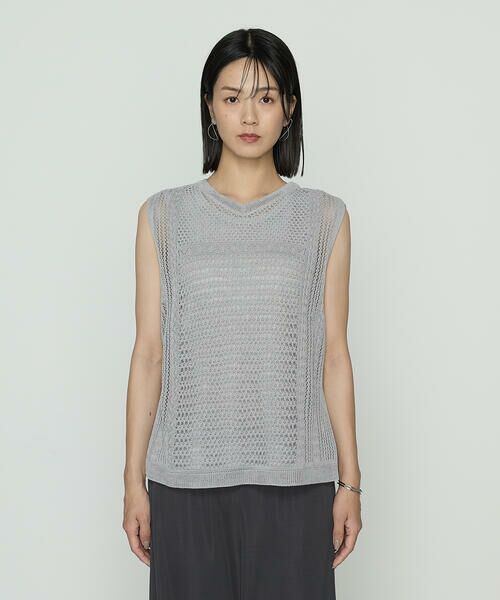 COMME CA COMFORT / コムサ・コンフォート（Lサイズ） ニット・セーター | 〔 +サイズ 〕 コイルヤーン レーシーベスト | 詳細7